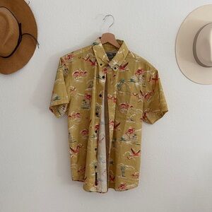 Howler Brothers Flamingo Print Shirt - Mustard